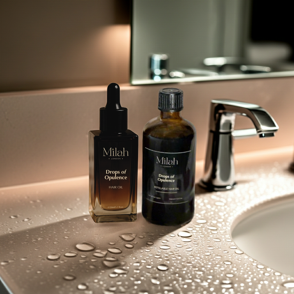 Drops of Opulence Hair Oil 150ml Refillable bundle